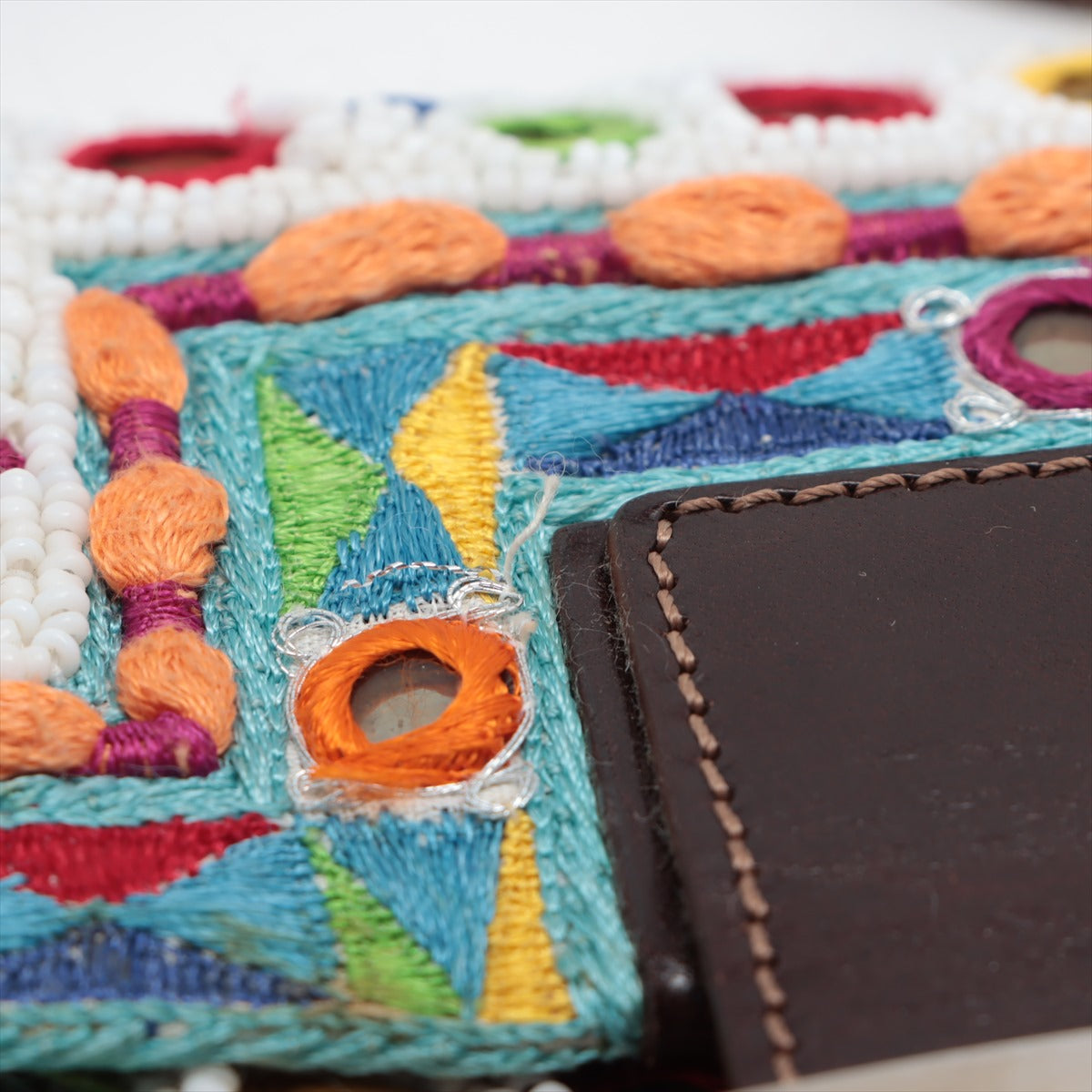 Beaded Mirror Baguette, Multicolour