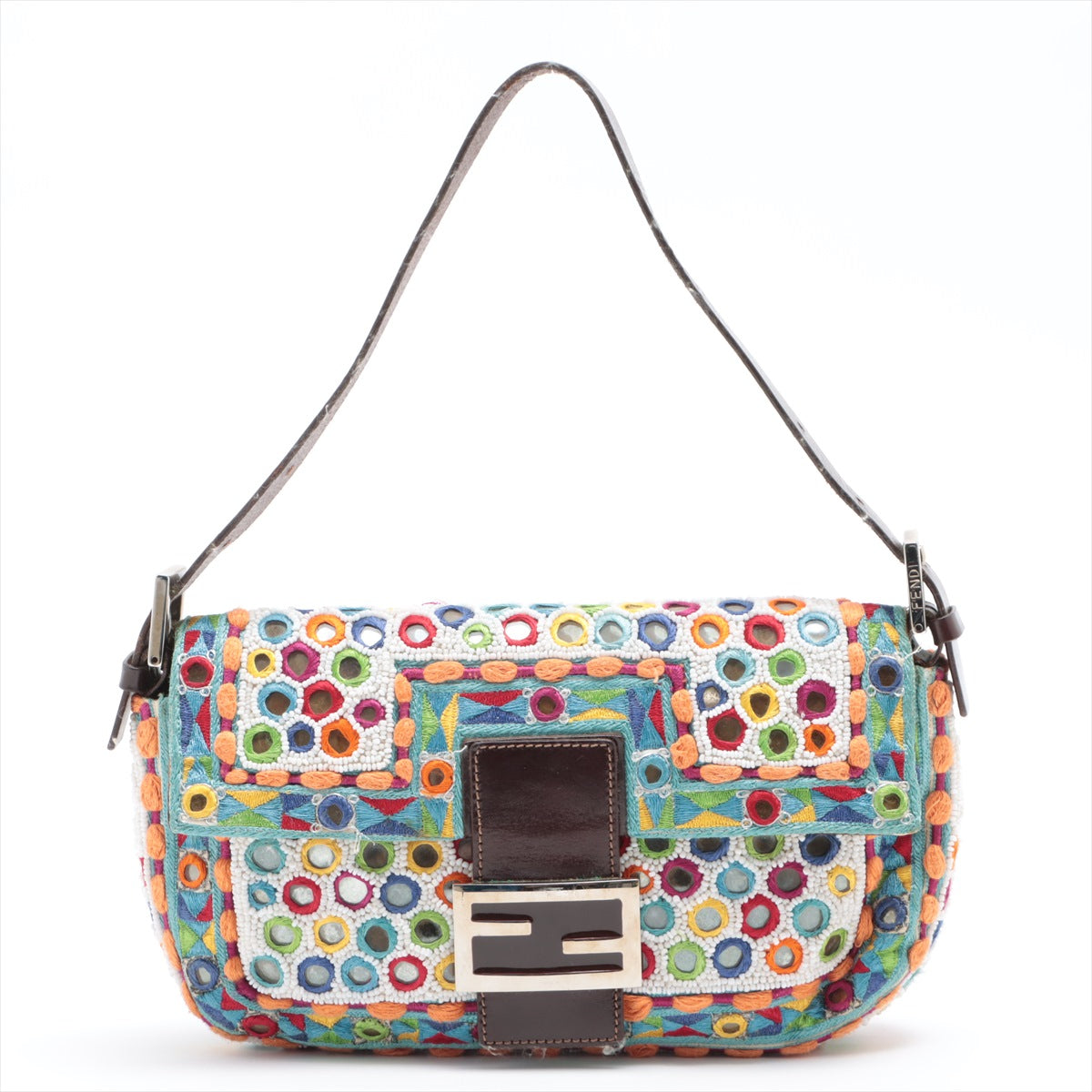 Beaded Mirror Baguette, Multicolour