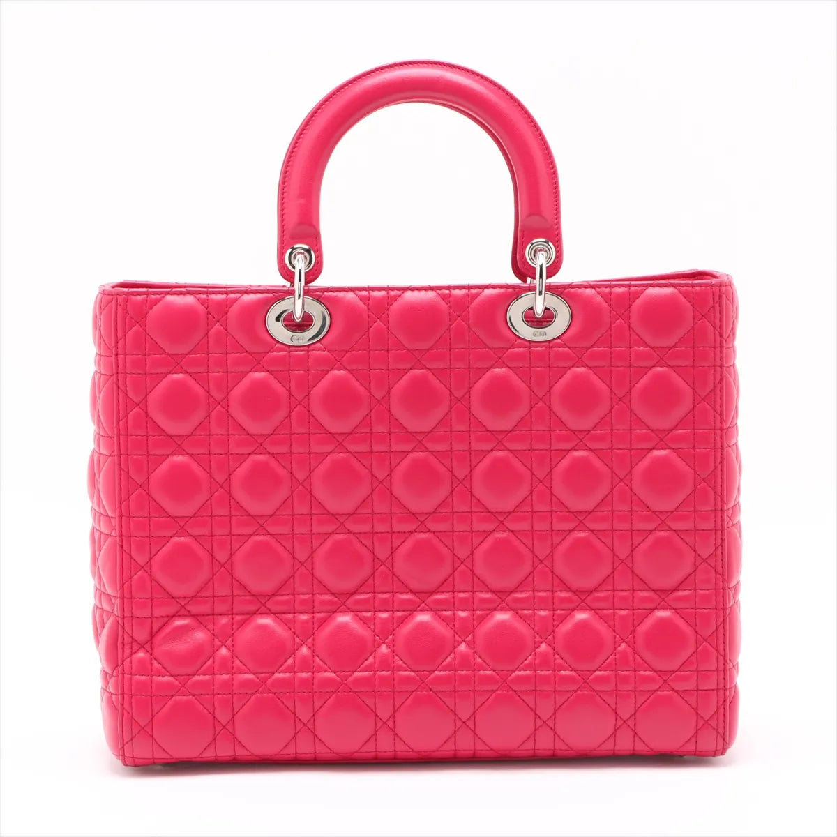 Lady Dior Large, Fuchsia Lambskin