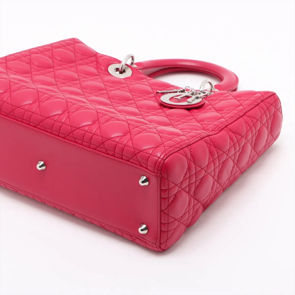 Lady Dior Large, Fuchsia Lambskin