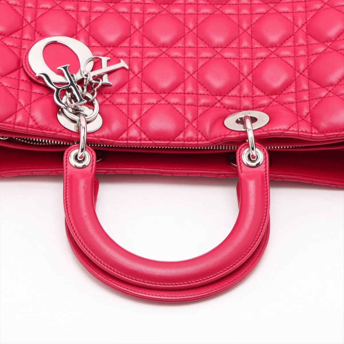 Lady Dior Large, Fuchsia Lambskin
