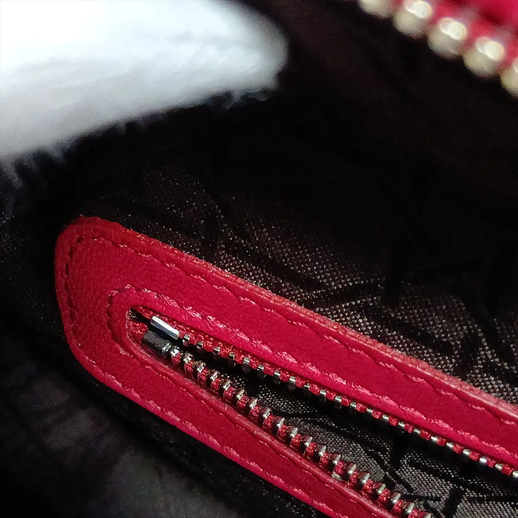 Lady Dior Large, Fuchsia Lambskin
