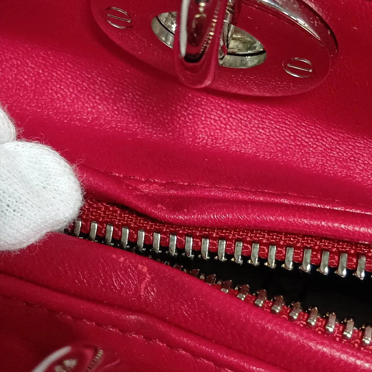 Lady Dior Large, Fuchsia Lambskin