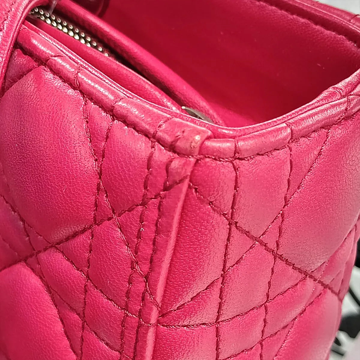 Lady Dior Large, Fuchsia Lambskin