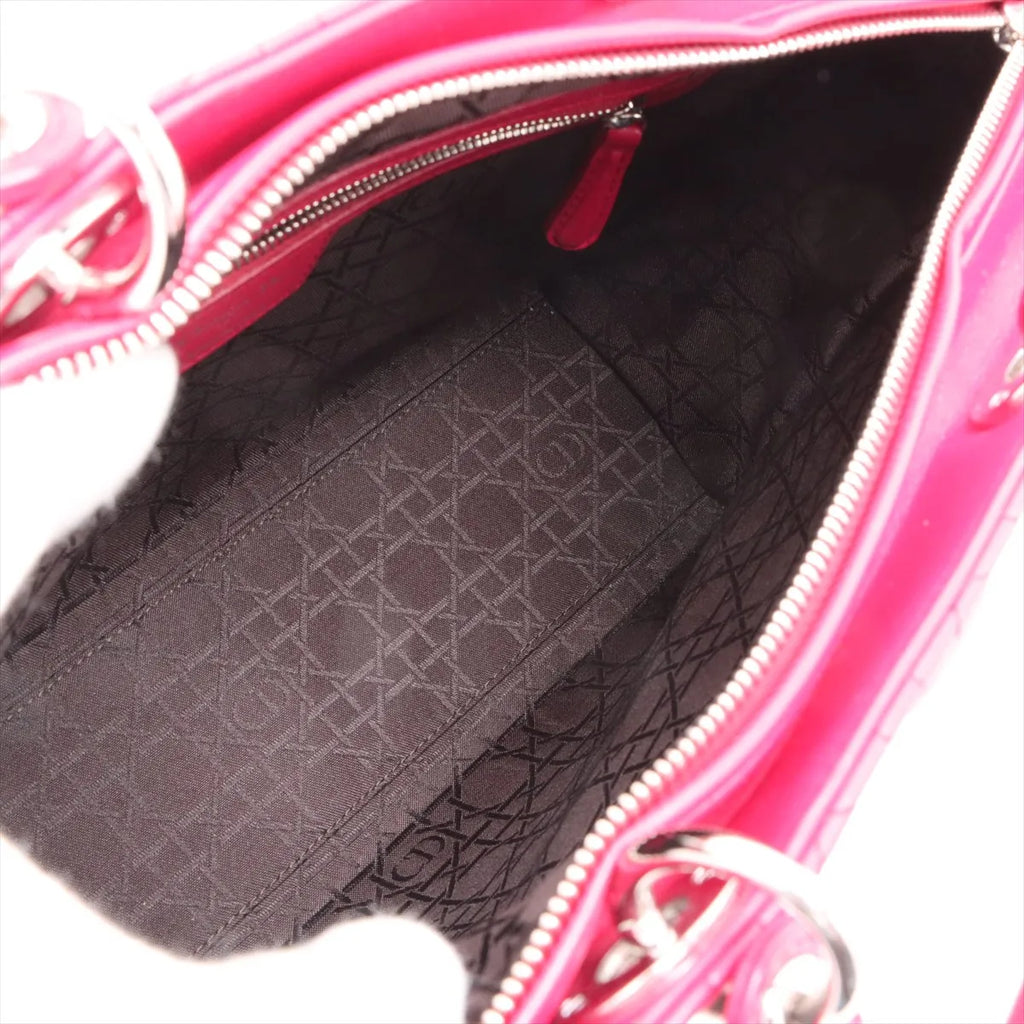 Lady Dior Large, Fuchsia Lambskin