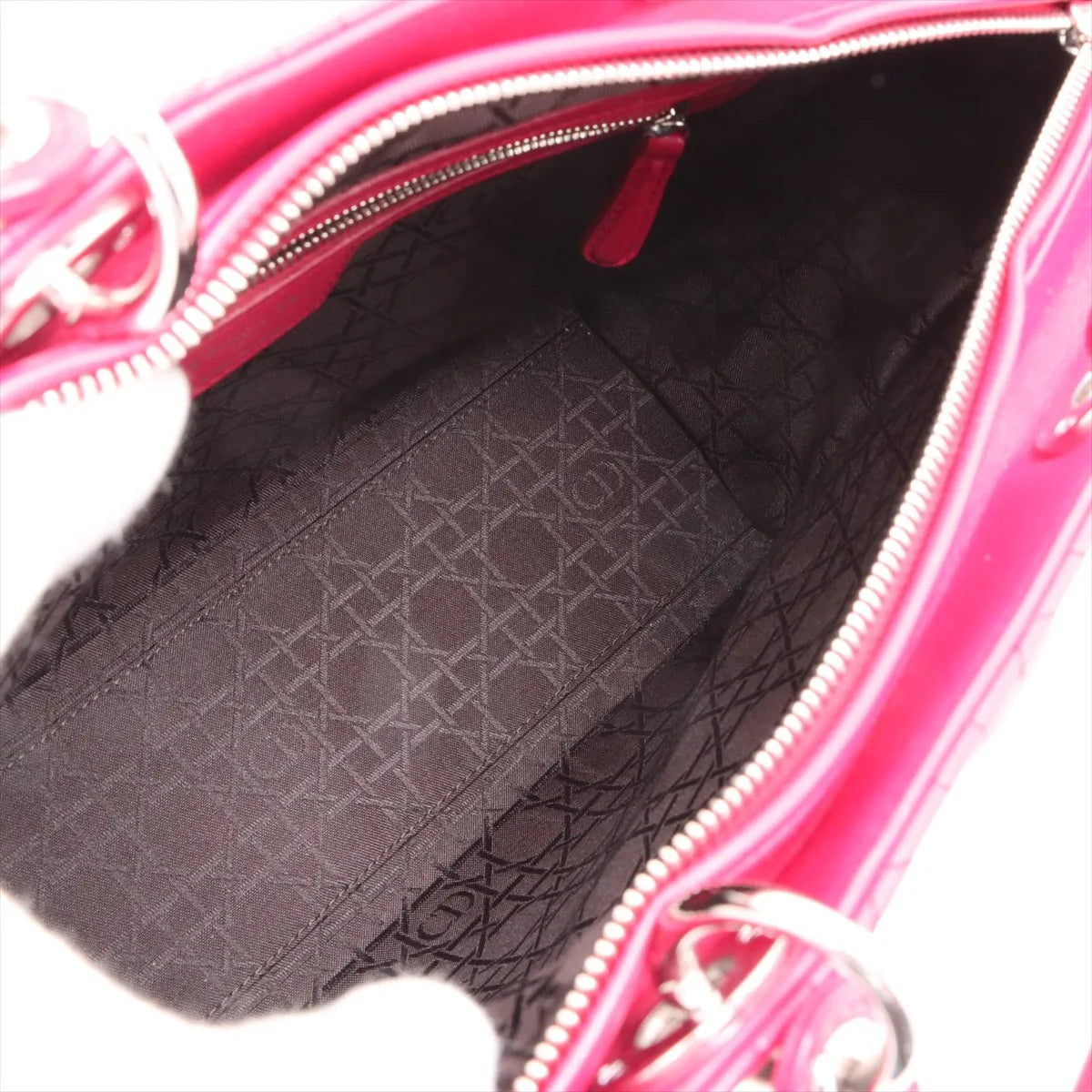 Lady Dior Large, Fuchsia Lambskin