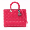 Lady Dior Large, Fuchsia Lambskin