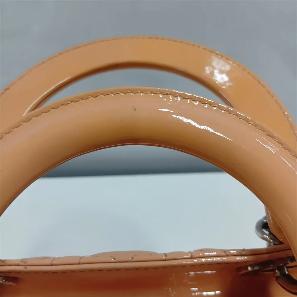 Lady Dior Medium, Salmon Patent