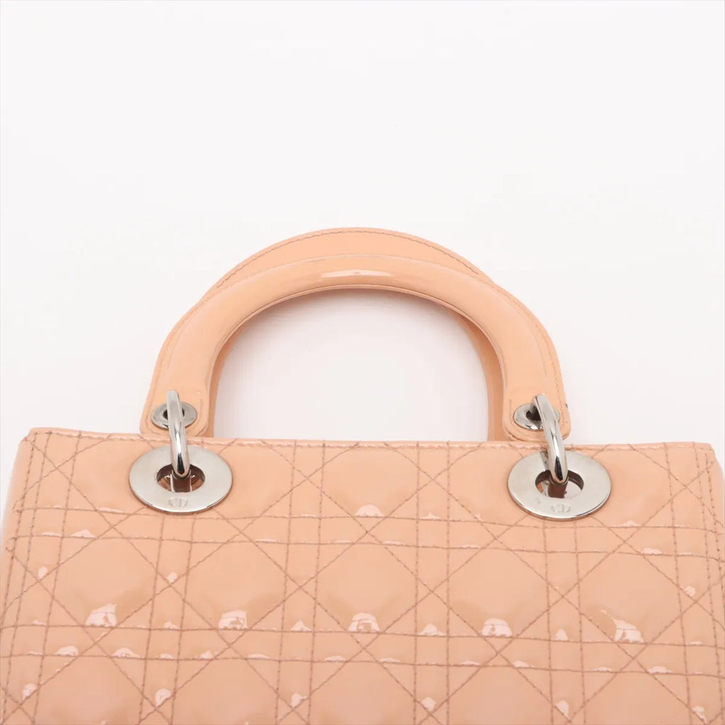 Lady Dior Medium, Salmon Patent