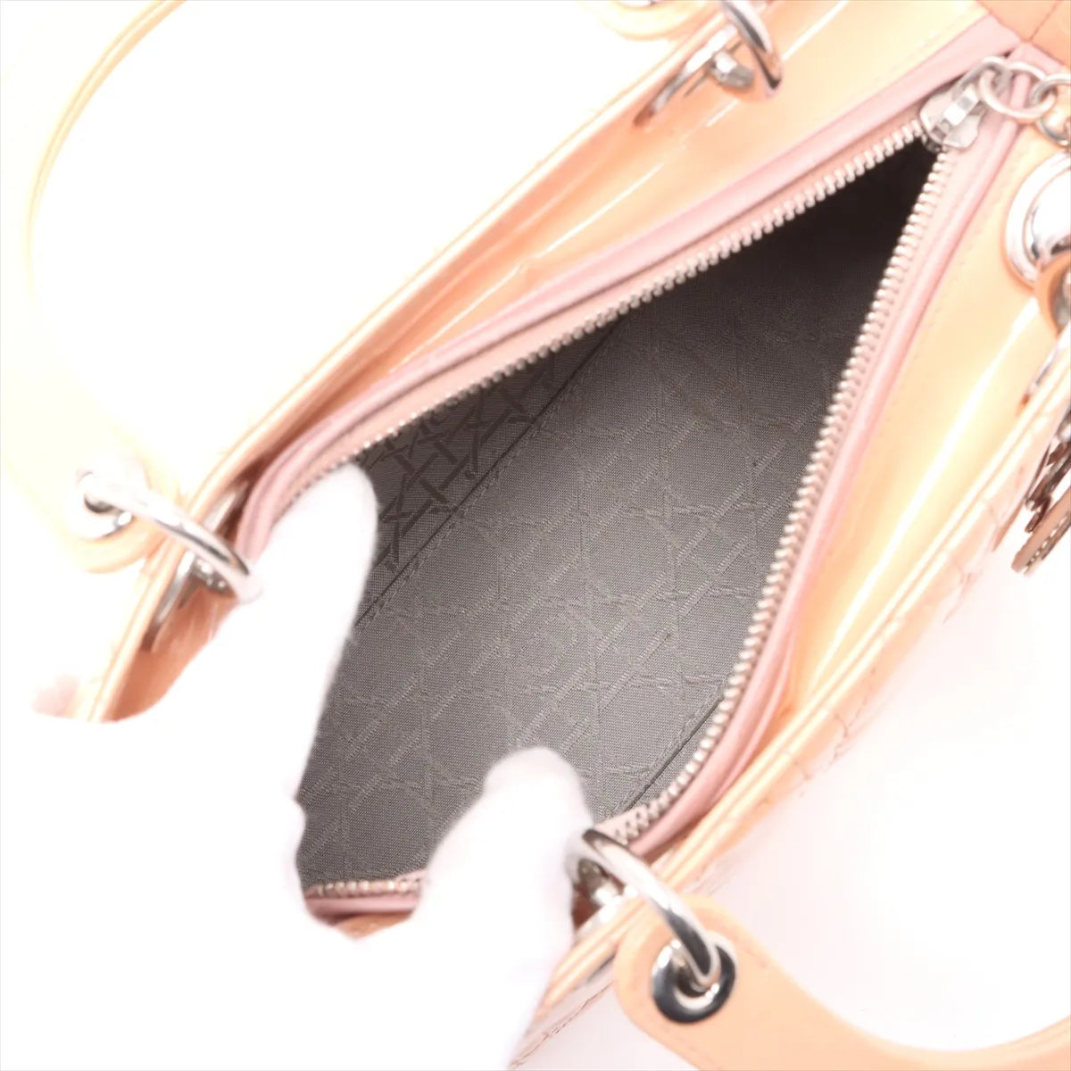 Lady Dior Medium, Salmon Patent