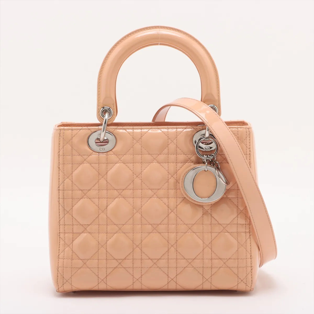 Lady Dior Medium, Salmon Patent