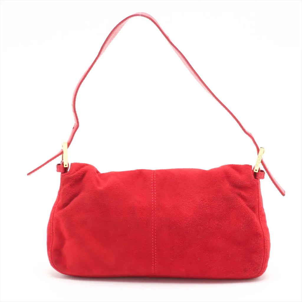 Fendi Mamma Baguette Red Suede