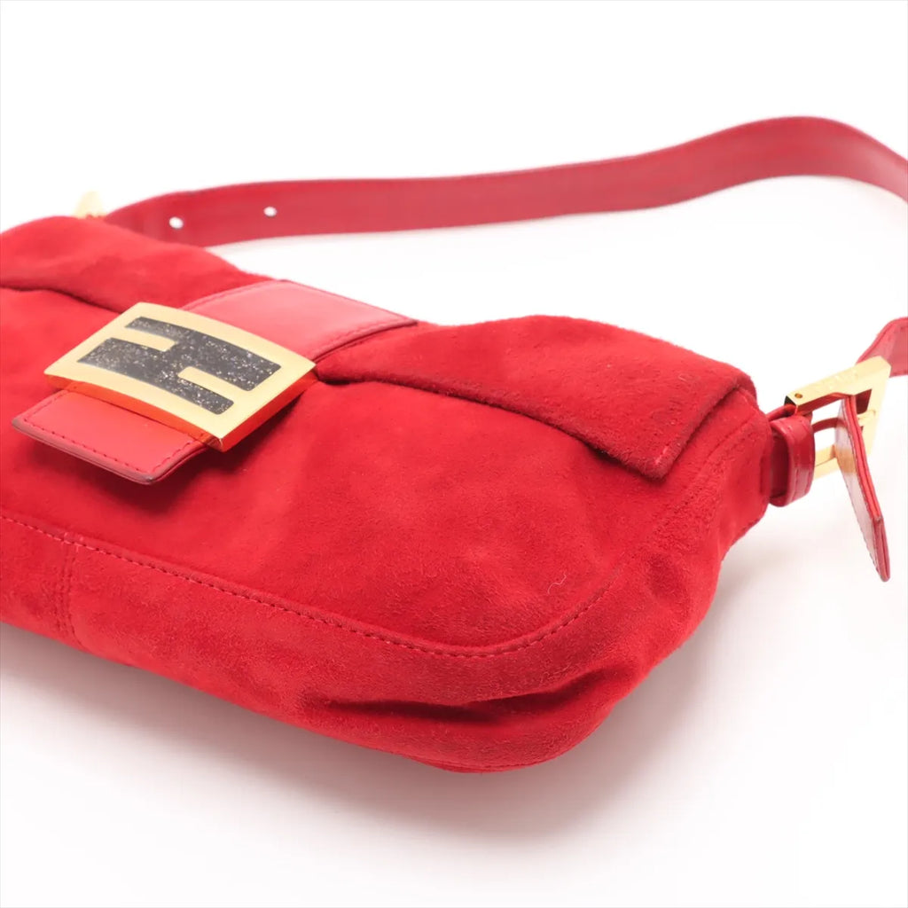 Fendi Mamma Baguette Red Suede