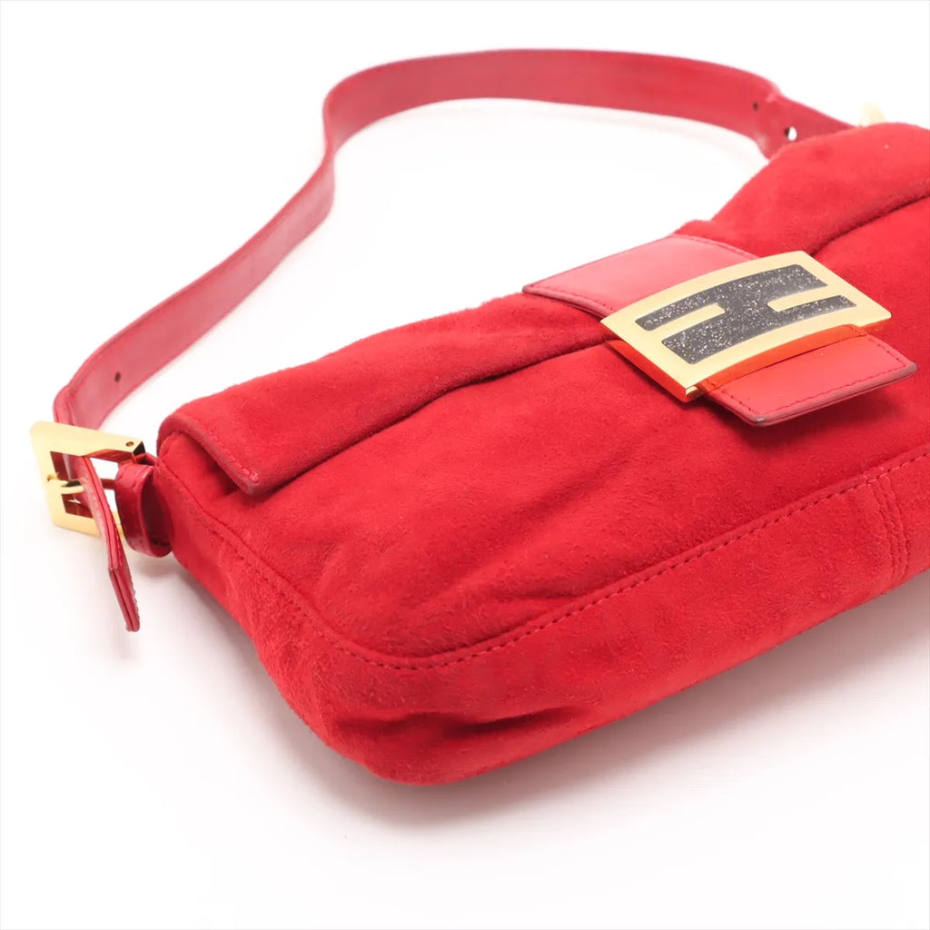 Fendi Mamma Baguette Red Suede