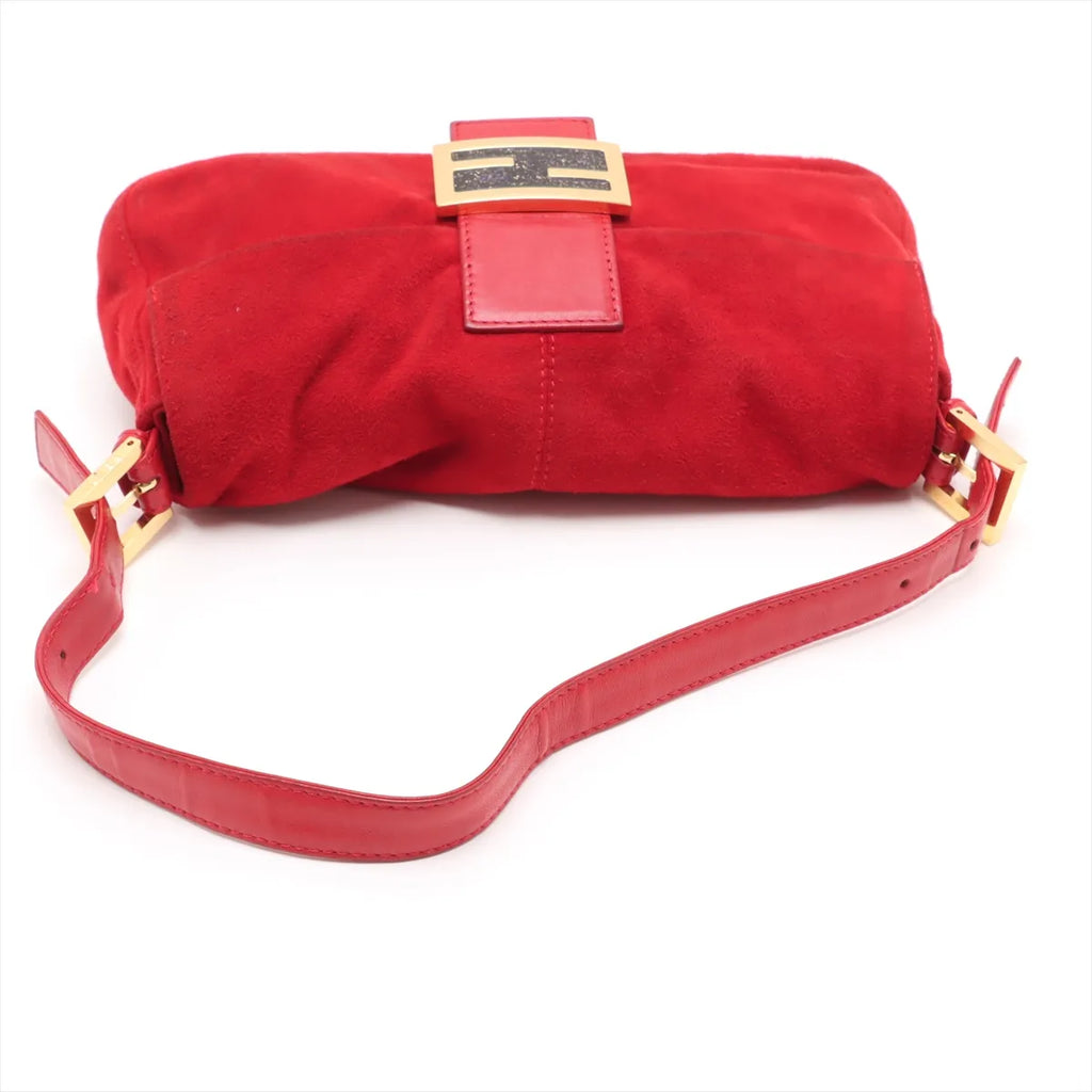 Fendi Mamma Baguette Red Suede