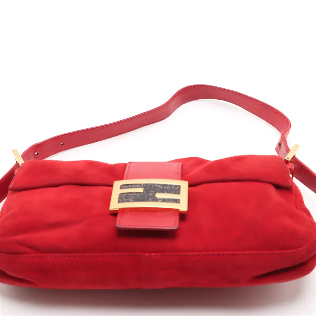 Fendi Mamma Baguette Red Suede