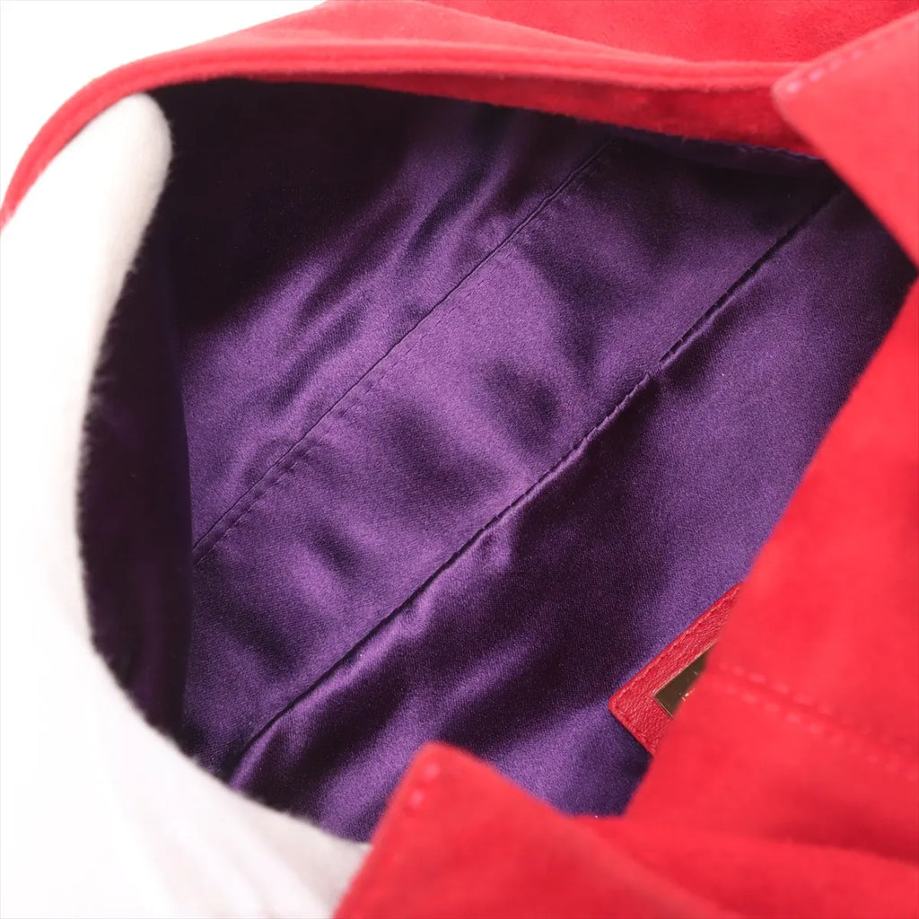 Fendi Mamma Baguette Red Suede