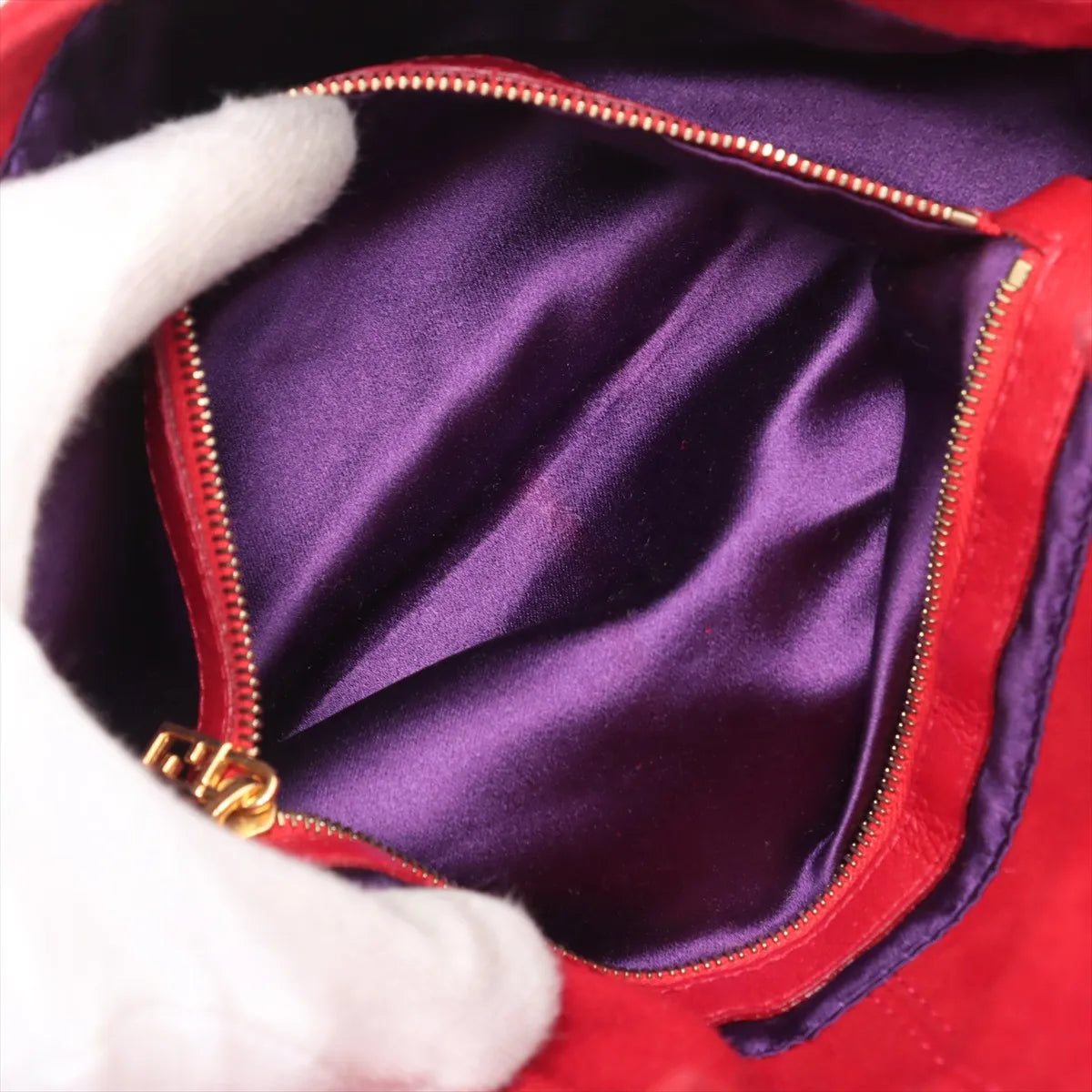 Fendi Mamma Baguette Red Suede
